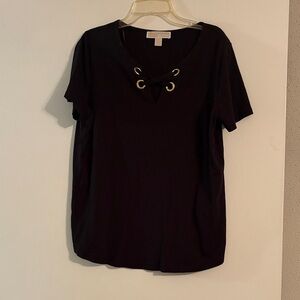 Michael Kors Black Top with Gold Eyelets